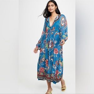 Farm Rio Mystic Blue midi Dress size small
